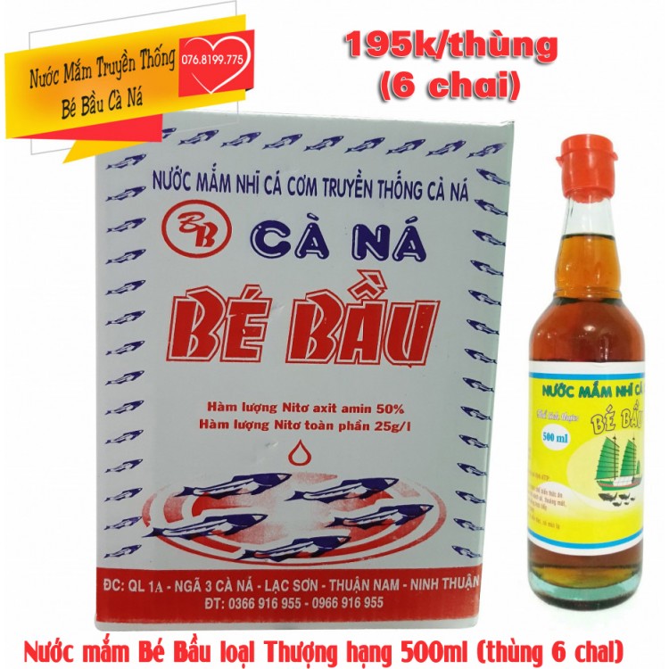 Nước mắm loại thượng hạng 500ml Bé Bầu Cà Ná