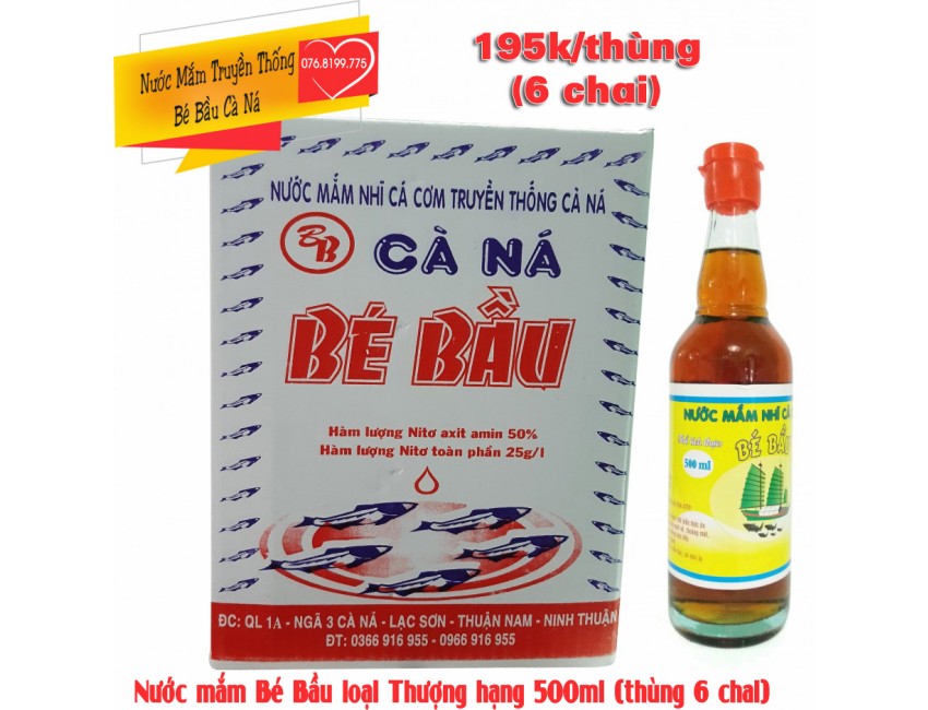 Nước mắm loại thượng hạng 500ml Bé Bầu Cà Ná